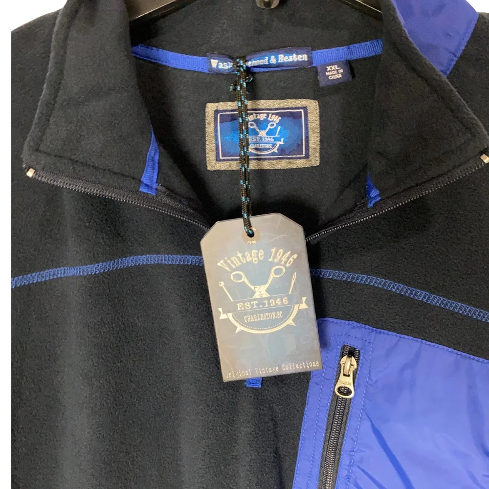 Weatherproof Vintage Royal Blue Navy 1/4 zip pullover size XXL‎